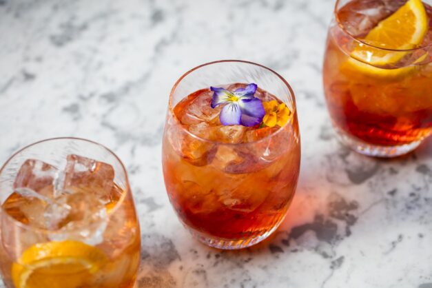 floral orange cocktail
